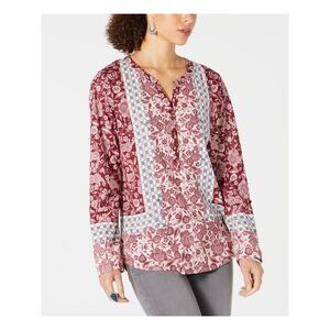 STYLE & COMPANY Womens Long Sleeve V Neck Top